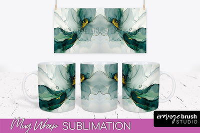 Marble Mug Wrap - 3D Marble Texture Mug Sublimation Design Sublimation OrangeBrushStudio 