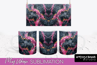 Marble Mug Wrap - 3D Marble Texture Mug Sublimation Design Sublimation OrangeBrushStudio 