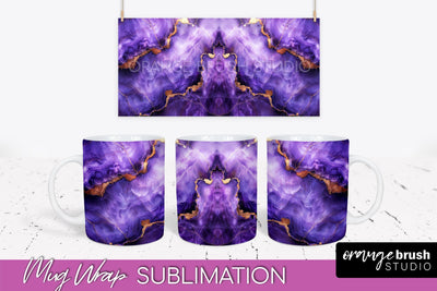 Marble Mug Wrap - 3D Marble Texture Mug Sublimation Design Sublimation OrangeBrushStudio 