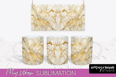 Marble Mug Wrap - 3D Marble Texture Mug Sublimation Design Sublimation OrangeBrushStudio 