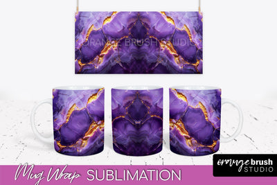 Marble Mug Wrap - 3D Marble Texture Mug Sublimation Design Sublimation OrangeBrushStudio 