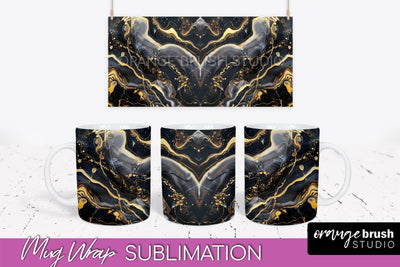 Marble Mug Wrap - 3D Marble Texture Mug Sublimation Design Sublimation OrangeBrushStudio 