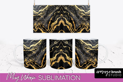 Marble Mug Wrap - 3D Marble Texture Mug Sublimation Design Sublimation OrangeBrushStudio 