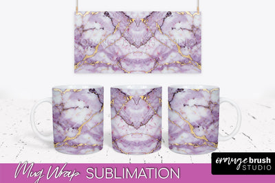 Marble Mug Wrap - 3D Marble Texture Mug Sublimation Design Sublimation OrangeBrushStudio 