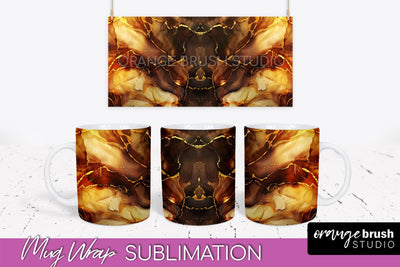 Marble Mug Wrap - 3D Marble Texture Mug Sublimation Design Sublimation OrangeBrushStudio 