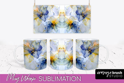 Marble Mug Wrap - 3D Marble Texture Mug Sublimation Design Sublimation OrangeBrushStudio 