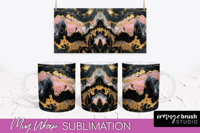 Marble Mug Wrap - 3D Marble Texture Mug Sublimation Design Sublimation OrangeBrushStudio 
