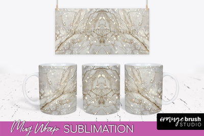 Marble Mug Wrap - 3D Marble Texture Mug Sublimation Design Sublimation OrangeBrushStudio 