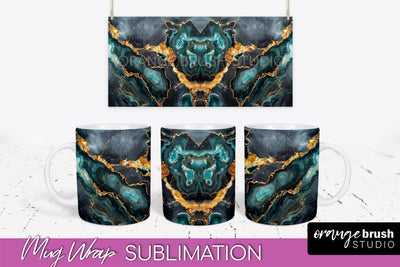 Marble Mug Wrap - 3D Marble Texture Mug Sublimation Design Sublimation OrangeBrushStudio 