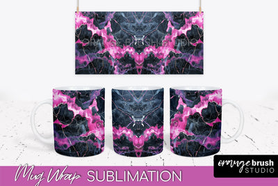 Marble Mug Wrap - 3D Marble Texture Mug Sublimation Design Sublimation OrangeBrushStudio 