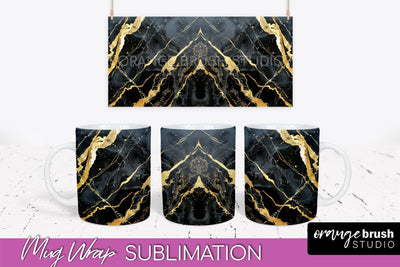 Marble Mug Wrap - 3D Marble Texture Mug Sublimation Design Sublimation OrangeBrushStudio 