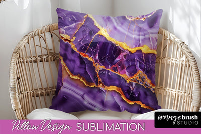 Marble Pillow Cover - Marble Texture Pillow Sublimation Sublimation OrangeBrushStudio 