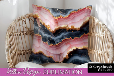 Marble Pillow Cover - Marble Texture Pillow Sublimation Sublimation OrangeBrushStudio 