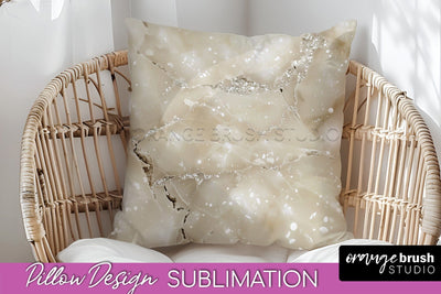 Marble Pillow Cover - Marble Texture Pillow Sublimation Sublimation OrangeBrushStudio 