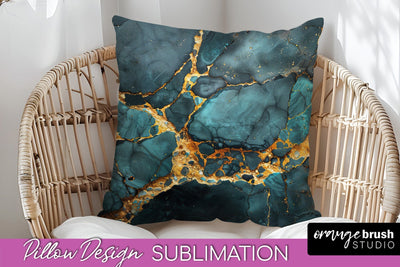 Marble Pillow Cover - Marble Texture Pillow Sublimation Sublimation OrangeBrushStudio 