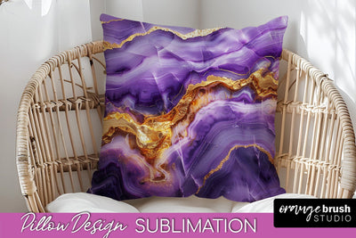 Marble Pillow Cover - Marble Texture Pillow Sublimation Sublimation OrangeBrushStudio 