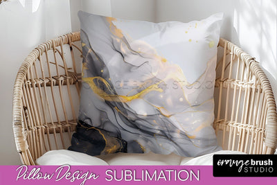 Marble Pillow Cover - Marble Texture Pillow Sublimation Sublimation OrangeBrushStudio 