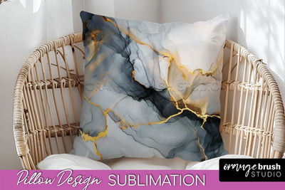 Marble Pillow Cover - Marble Texture Pillow Sublimation Sublimation OrangeBrushStudio 