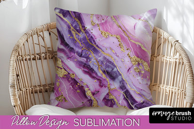 Marble Pillow Cover - Marble Texture Pillow Sublimation Sublimation OrangeBrushStudio 