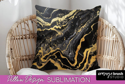Marble Pillow Cover - Marble Texture Pillow Sublimation Sublimation OrangeBrushStudio 