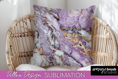 Marble Pillow Cover - Marble Texture Pillow Sublimation Sublimation OrangeBrushStudio 