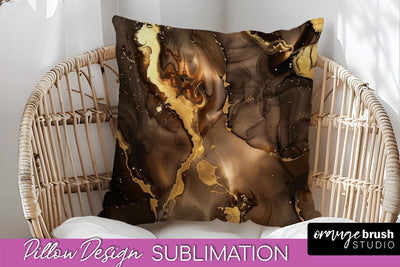 Marble Pillow Cover - Marble Texture Pillow Sublimation Sublimation OrangeBrushStudio 