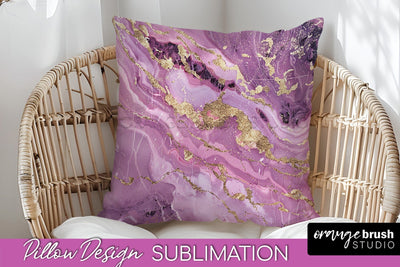 Marble Pillow Cover - Marble Texture Pillow Sublimation Sublimation OrangeBrushStudio 