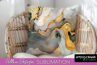 Marble Pillow Cover - Marble Texture Pillow Sublimation Sublimation OrangeBrushStudio 