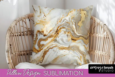 Marble Pillow Cover - Marble Texture Pillow Sublimation Sublimation OrangeBrushStudio 
