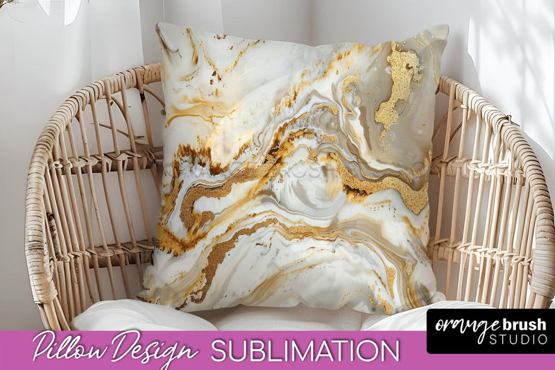 Marble Pillow Cover - Marble Texture Pillow Sublimation Sublimation OrangeBrushStudio 