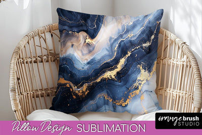 Marble Pillow Cover - Marble Texture Pillow Sublimation Sublimation OrangeBrushStudio 