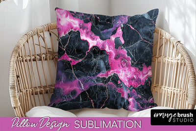 Marble Pillow Cover - Marble Texture Pillow Sublimation Sublimation OrangeBrushStudio 