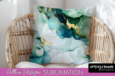 Marble Pillow Cover - Marble Texture Pillow Sublimation Sublimation OrangeBrushStudio 