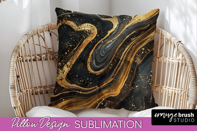 Marble Pillow Cover - Marble Texture Pillow Sublimation Sublimation OrangeBrushStudio 