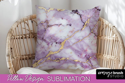 Marble Pillow Cover - Marble Texture Pillow Sublimation Sublimation OrangeBrushStudio 