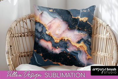 Marble Pillow Cover - Marble Texture Pillow Sublimation Sublimation OrangeBrushStudio 
