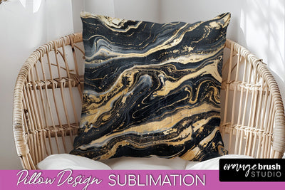 Marble Pillow Cover - Marble Texture Pillow Sublimation Sublimation OrangeBrushStudio 