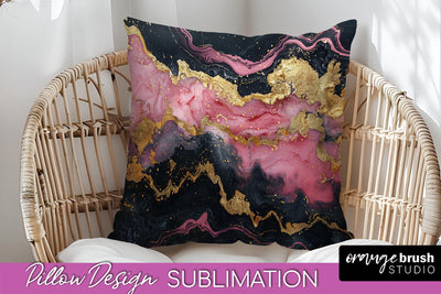 Marble Pillow Cover - Marble Texture Pillow Sublimation Sublimation OrangeBrushStudio 