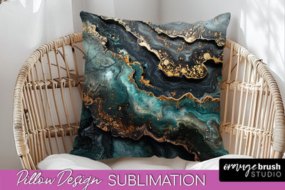 Marble Pillow Cover - Marble Texture Pillow Sublimation Sublimation OrangeBrushStudio 