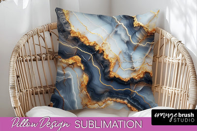 Marble Pillow Cover - Marble Texture Pillow Sublimation Sublimation OrangeBrushStudio 