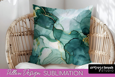 Marble Pillow Cover - Marble Texture Pillow Sublimation Sublimation OrangeBrushStudio 