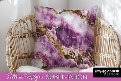 Marble Pillow Cover - Marble Texture Pillow Sublimation Sublimation OrangeBrushStudio 