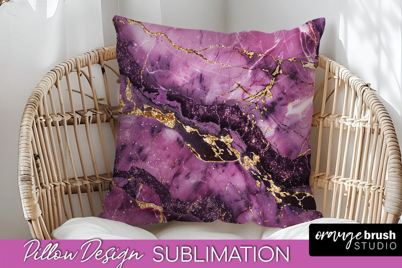 Marble Pillow Cover - Marble Texture Pillow Sublimation Sublimation OrangeBrushStudio 