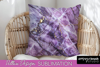 Marble Pillow Cover - Marble Texture Pillow Sublimation Sublimation OrangeBrushStudio 