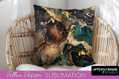 Marble Pillow Cover - Marble Texture Pillow Sublimation Sublimation OrangeBrushStudio 