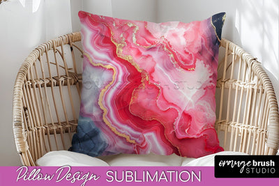 Marble Pillow Cover - Marble Texture Pillow Sublimation Sublimation OrangeBrushStudio 