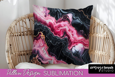 Marble Pillow Cover - Marble Texture Pillow Sublimation Sublimation OrangeBrushStudio 