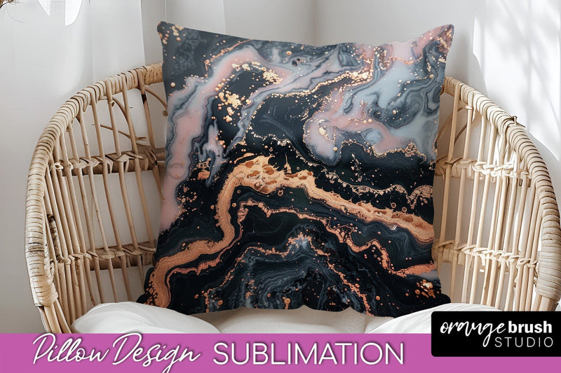 Marble Pillow Cover - Marble Texture Pillow Sublimation Sublimation OrangeBrushStudio 