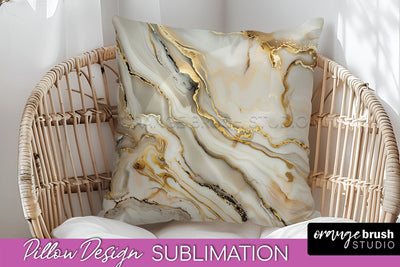 Marble Pillow Cover - Marble Texture Pillow Sublimation Sublimation OrangeBrushStudio 