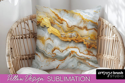 Marble Pillow Cover - Marble Texture Pillow Sublimation Sublimation OrangeBrushStudio 